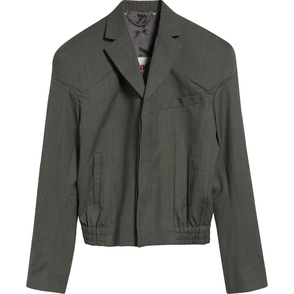 Martine Rose Tailored Padded Shoulder Jacket In Green Sage Green