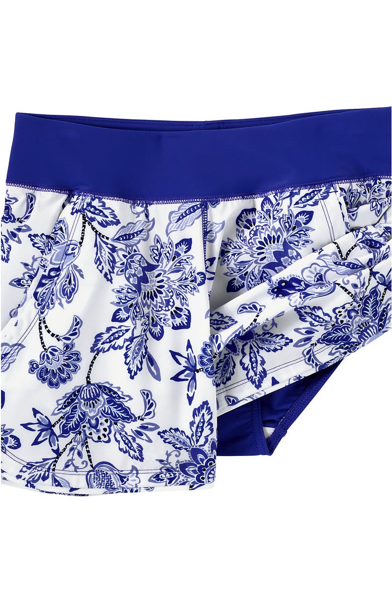 Lands' End Plus Size SunShade UPF 50 3" Board Shorts with Panty, Alternate, color, White/Blue Vintage Floral