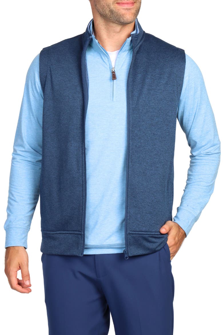 Luxe Fleece Golf Performance Vest, Main, color, INDIGO BLUE