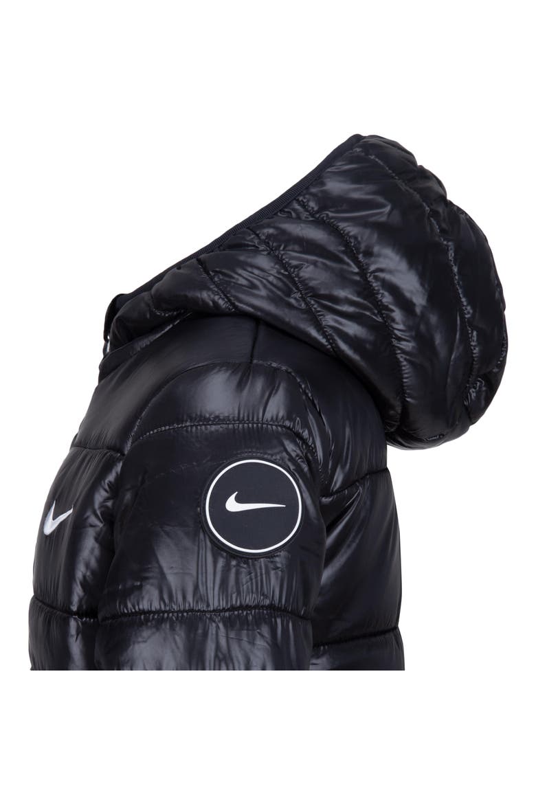 Kids' Midweight Hooded Puffer Jacket, Alternate, color, BLACK