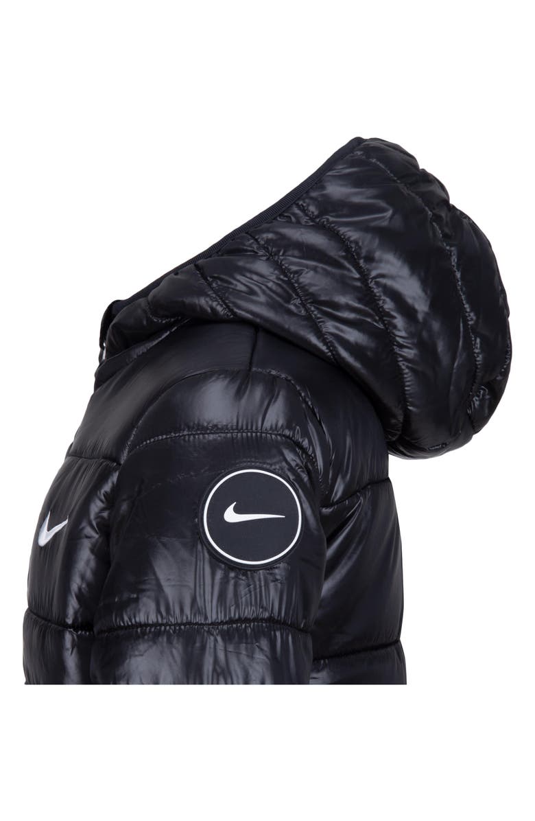 Nike Kids' Midweight Hooded Puffer Jacket, Alternate, color, Black