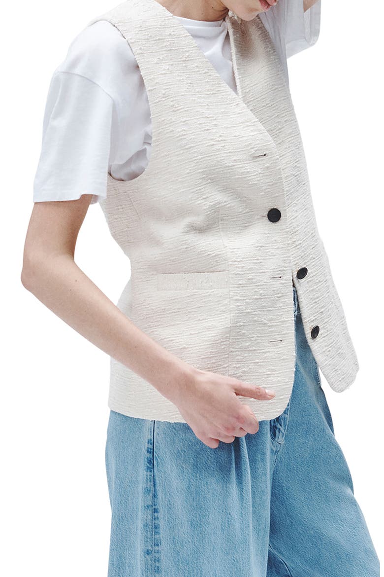 Tweed Vest, Alternate, color, IVORY