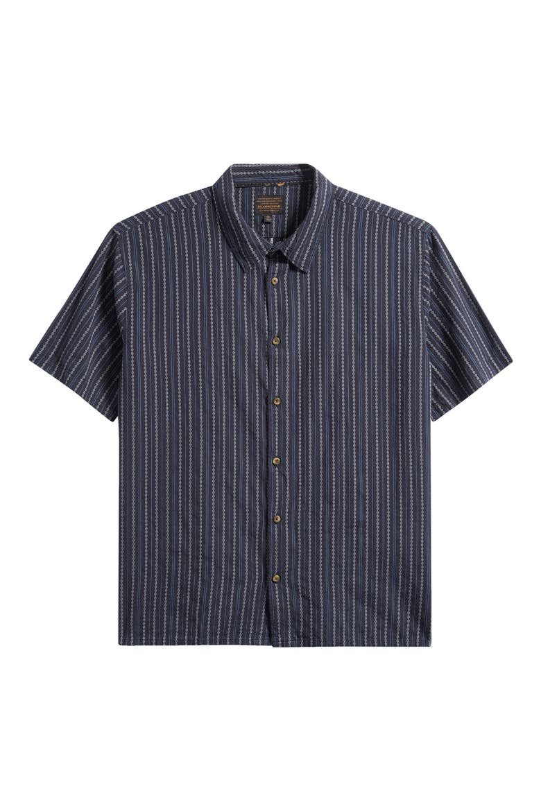 Garage Sandon Mixed Stripe Jacquard Short Sleeve Button-Up Shirt, Alternate, color, TRUE NAVY