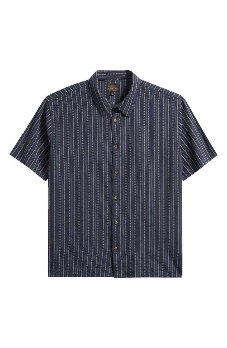 Billabong Garage Sandon Mixed Stripe Jacquard Short Sleeve Button-Up Shirt, Alternate, color, True Navy