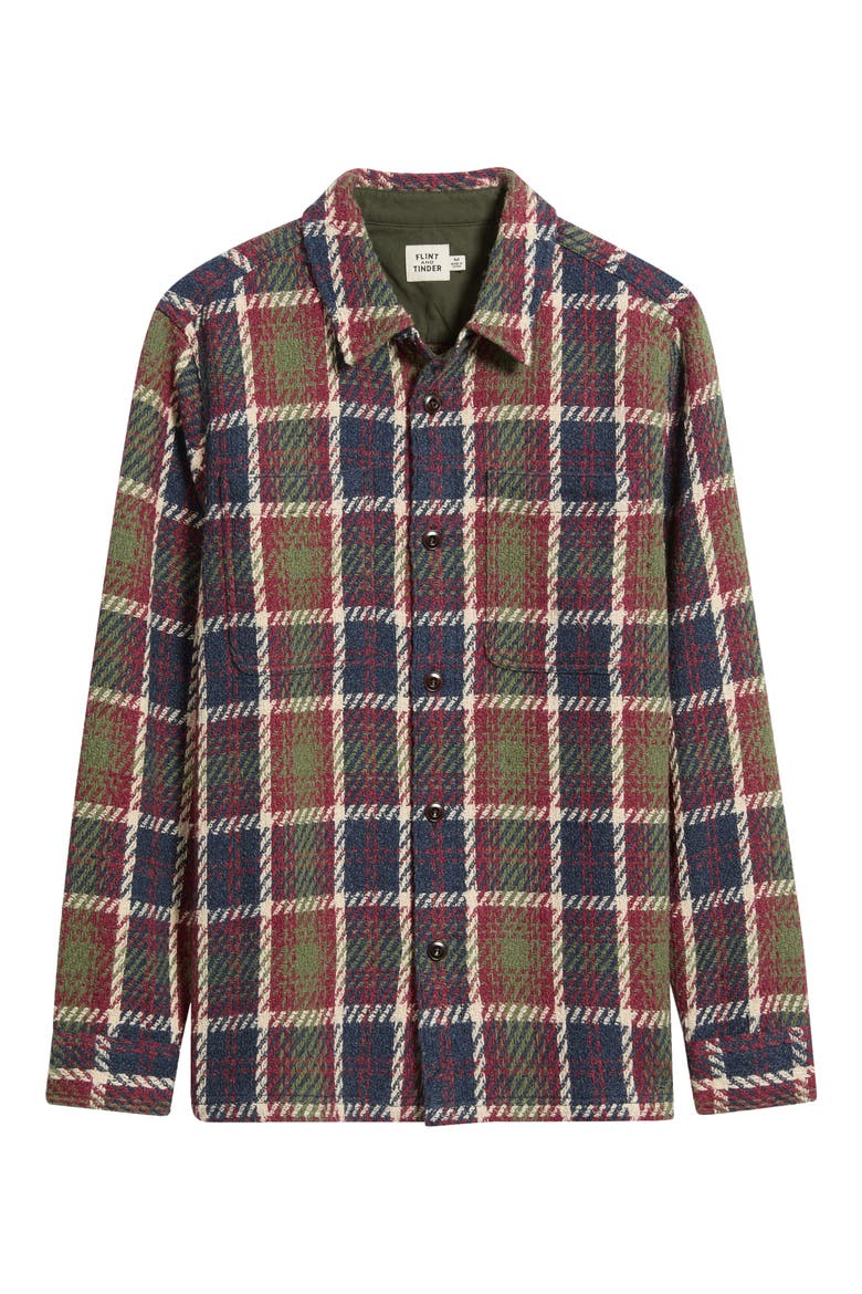 Boiled Water Resistant Wool Chore Jacket, Alternate, color, OXBLOOD PLAID