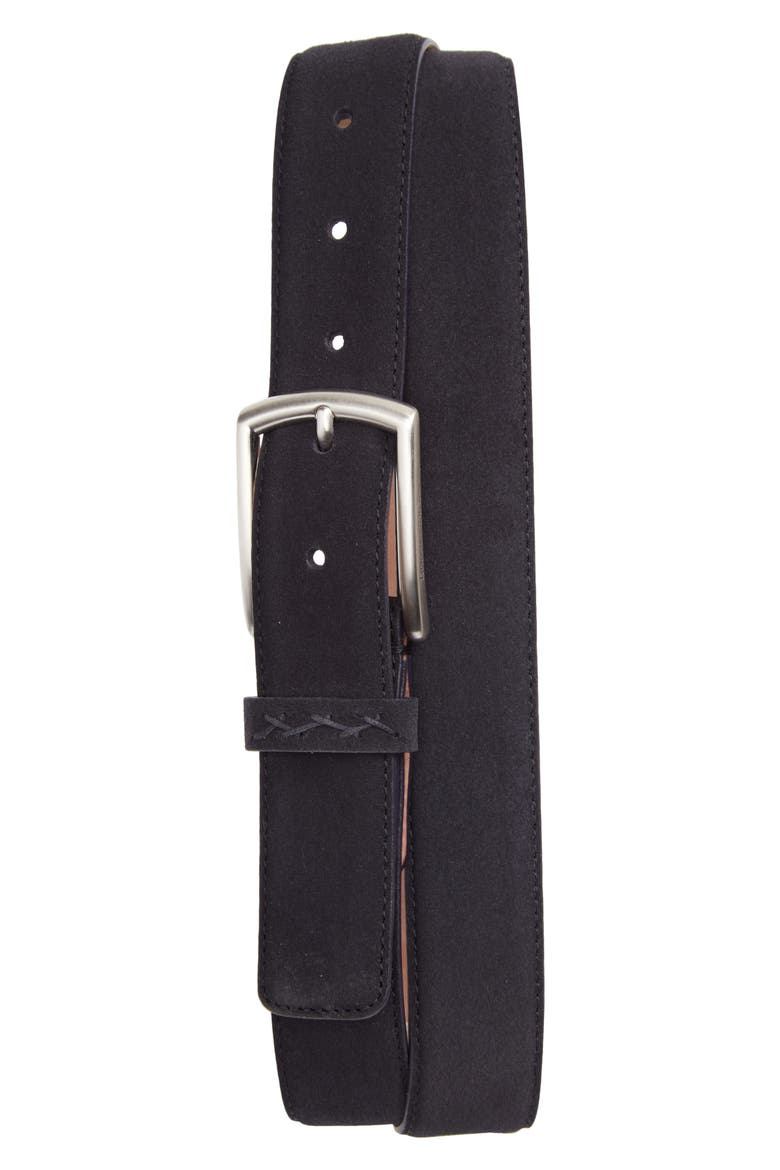 Free Size Vicuna Lined Suede Belt, Main, color, NAVY BLUE