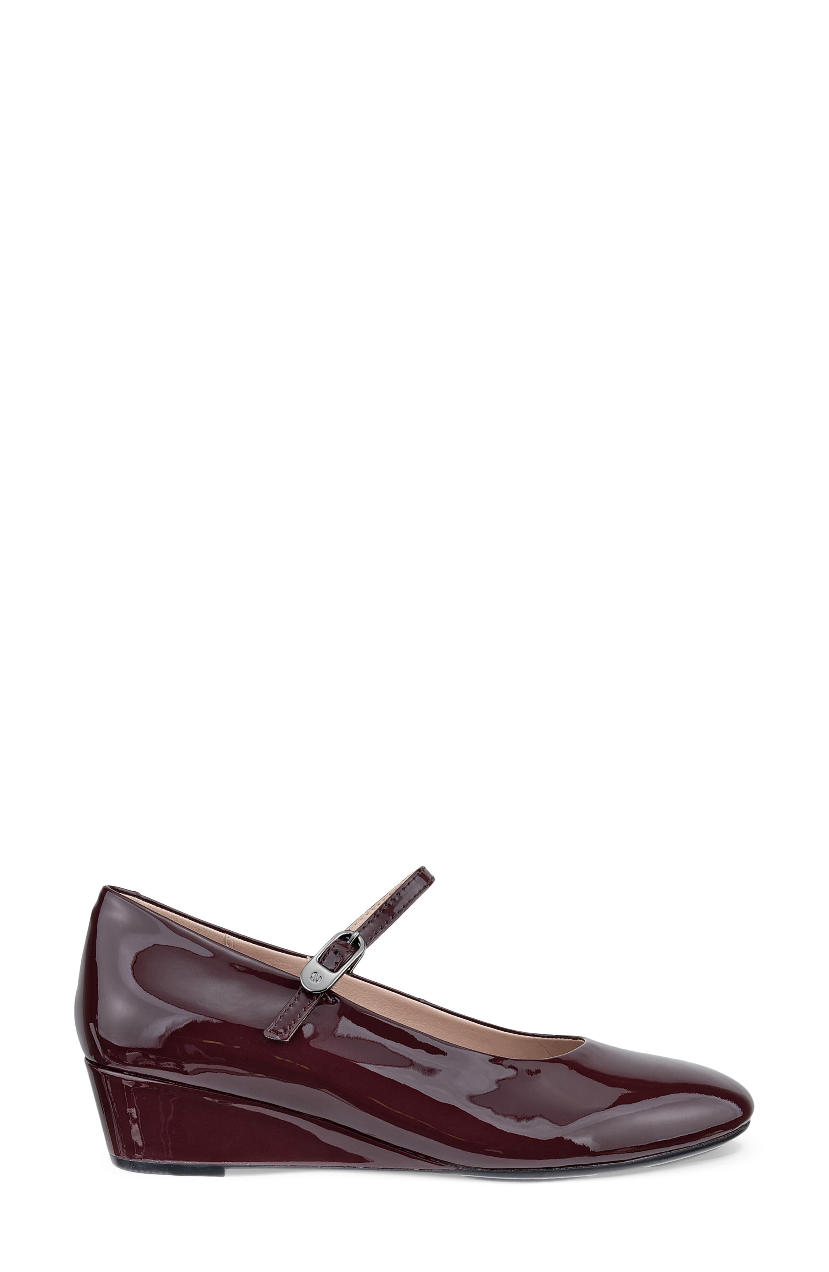 Elevate Leather Wedge Mary Jane, Alternate, color, DARK RED PATENT
