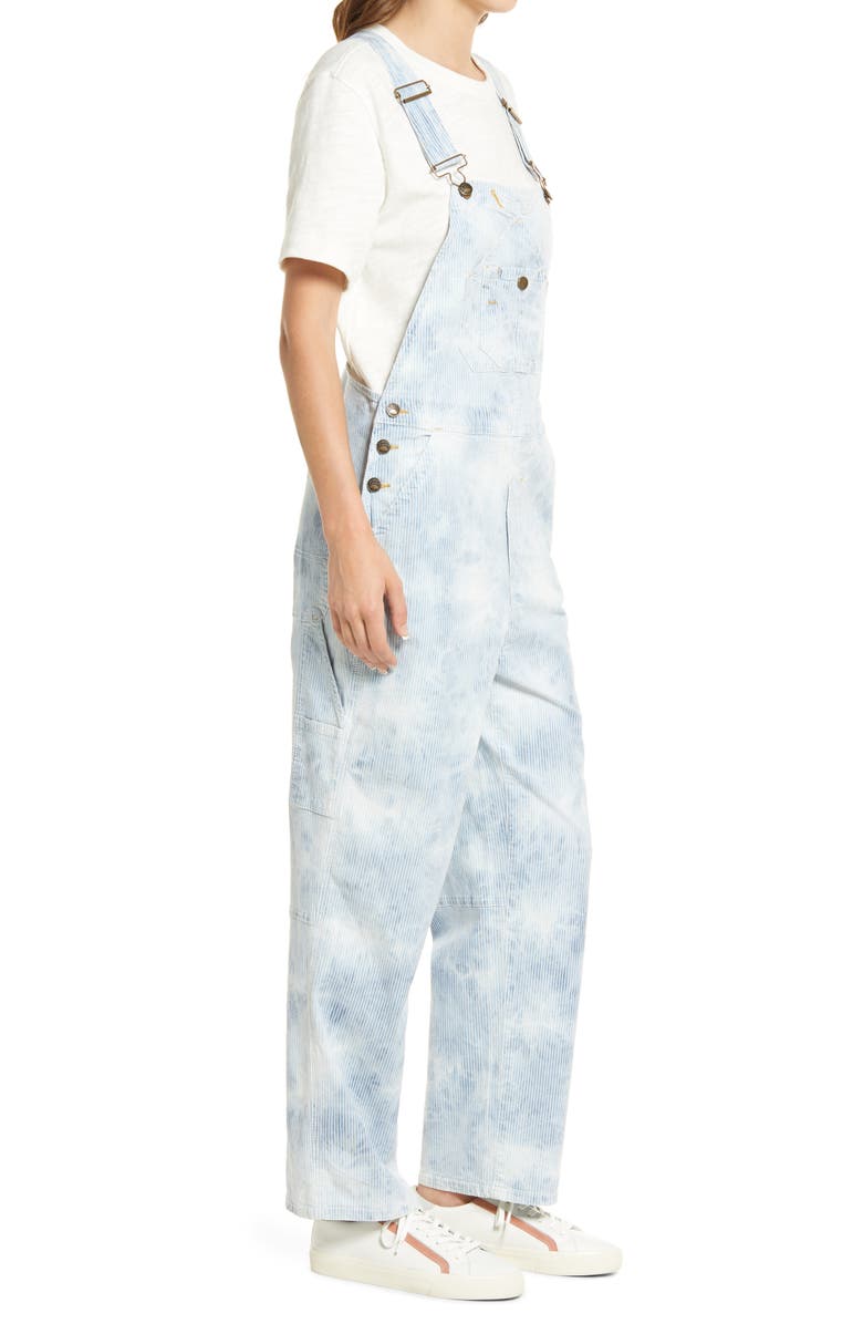 Faherty Mechanic Stripe Denim Overalls, Alternate, color, 