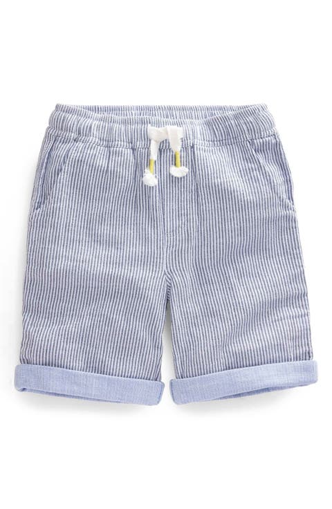 Kids' Stripe Cuffed Cotton Shorts