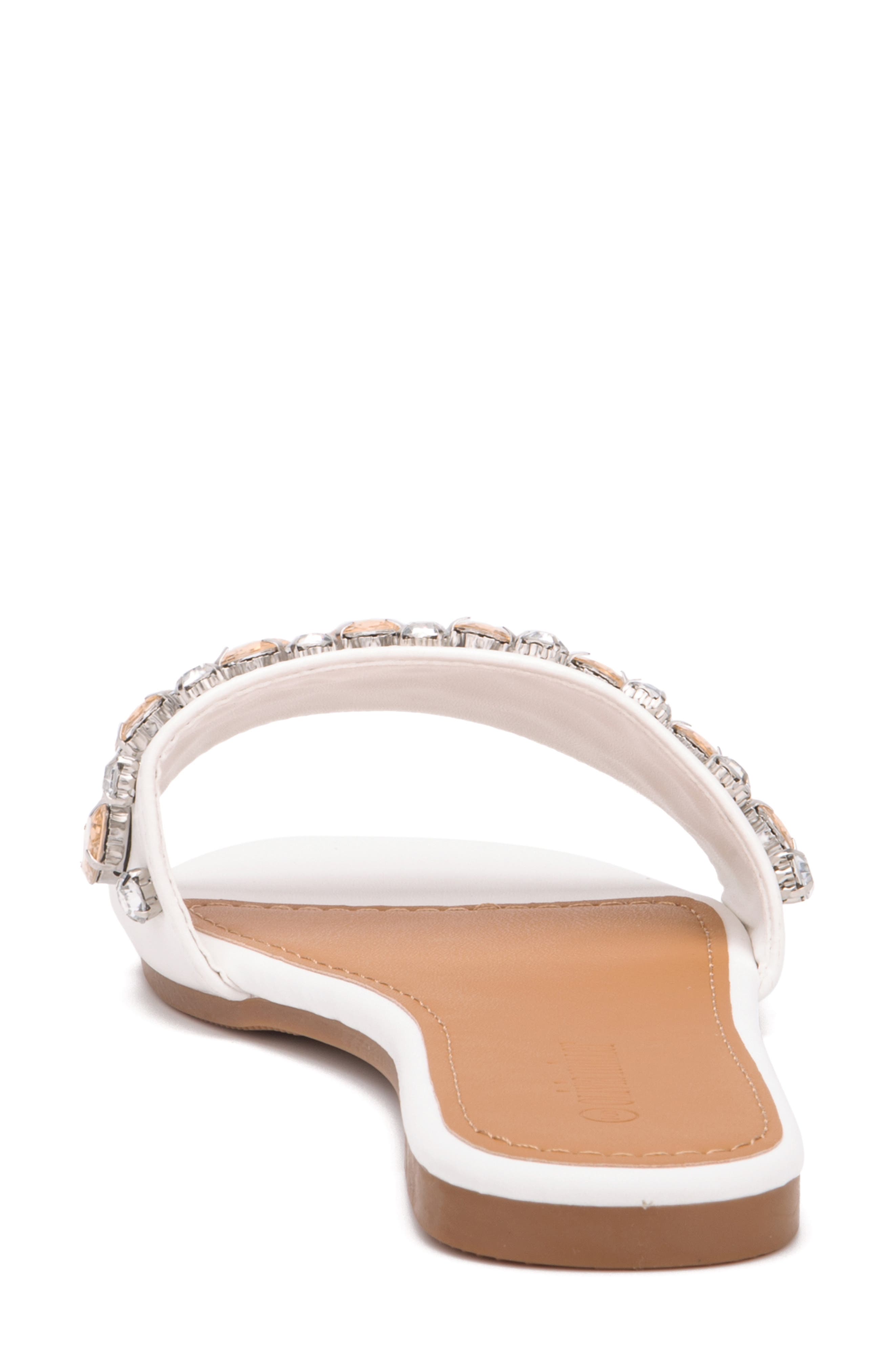 OLIVIA MILLER Gem Slide Sandal, Alternate, color, White