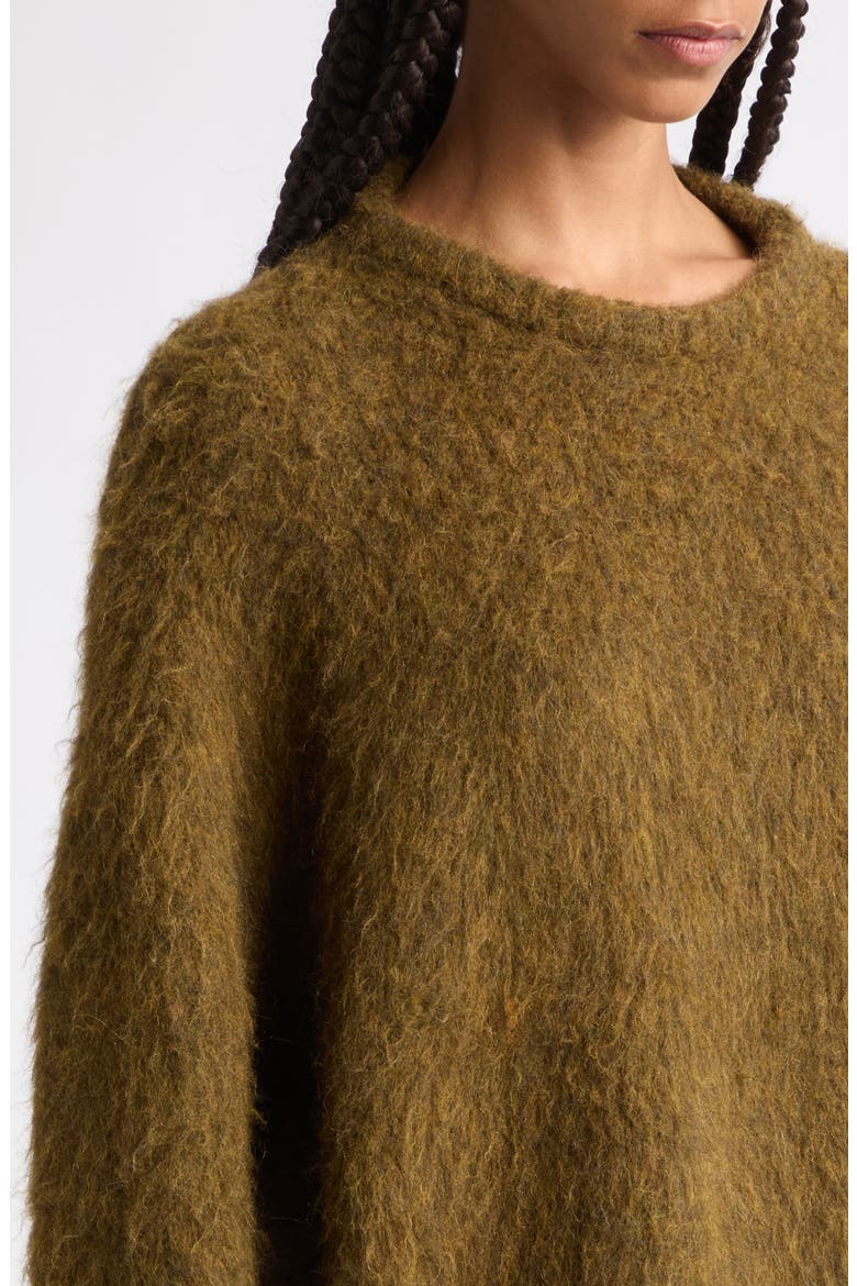 Oversized Grunge Sweater, Alternate, color, HEATHER OLIVE GREEN