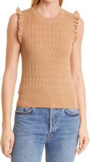 PAIGE Gardenia Ruffle Sweater Tank