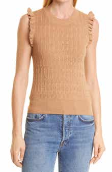 PAIGE Gardenia Ruffle Sweater Tank