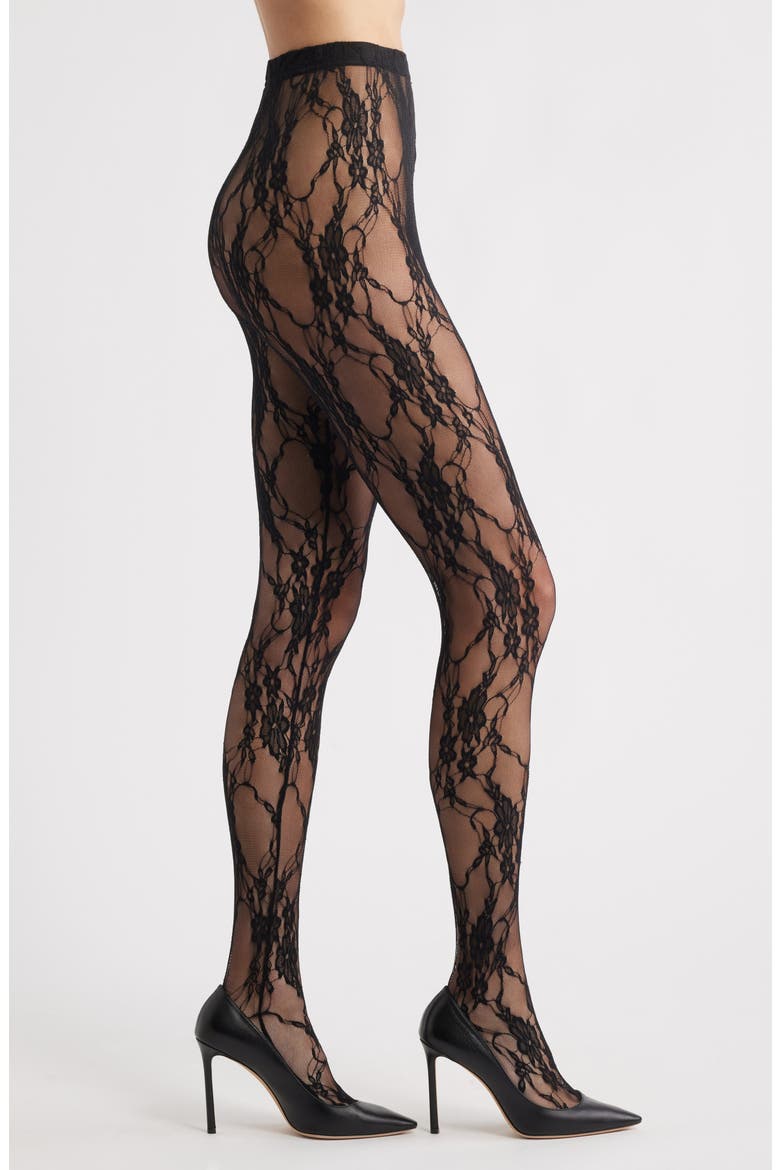 Lace Tights, Main, color, BLACK