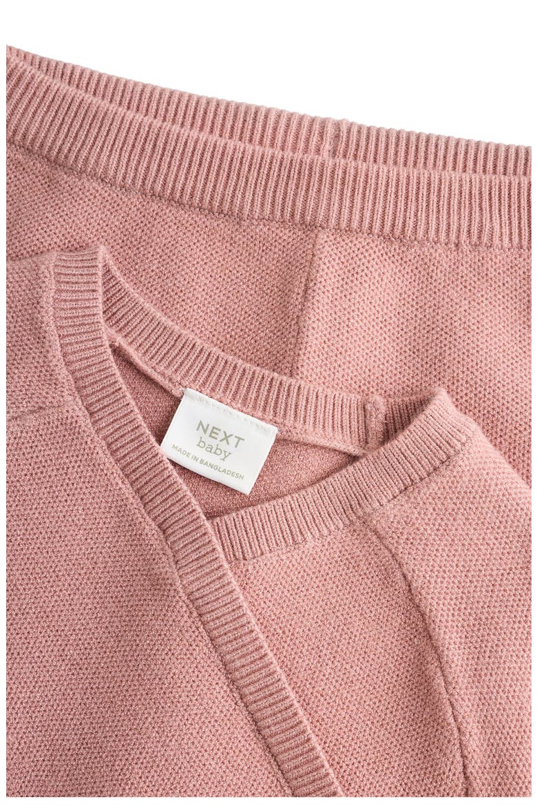 Bow Detail Knit Wrap Top & Pants Set, Alternate, color, PINK