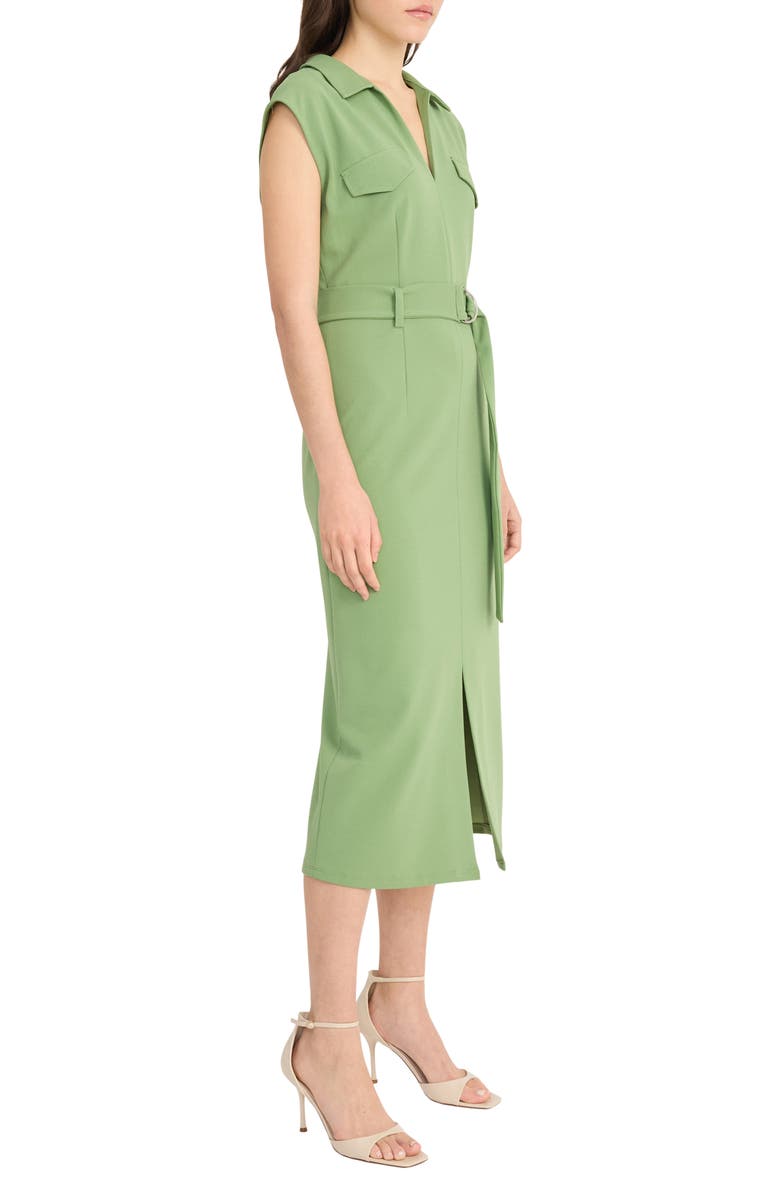 Donna Morgan Cap Sleeve Crepe Utility Shirtdress, Alternate, color,