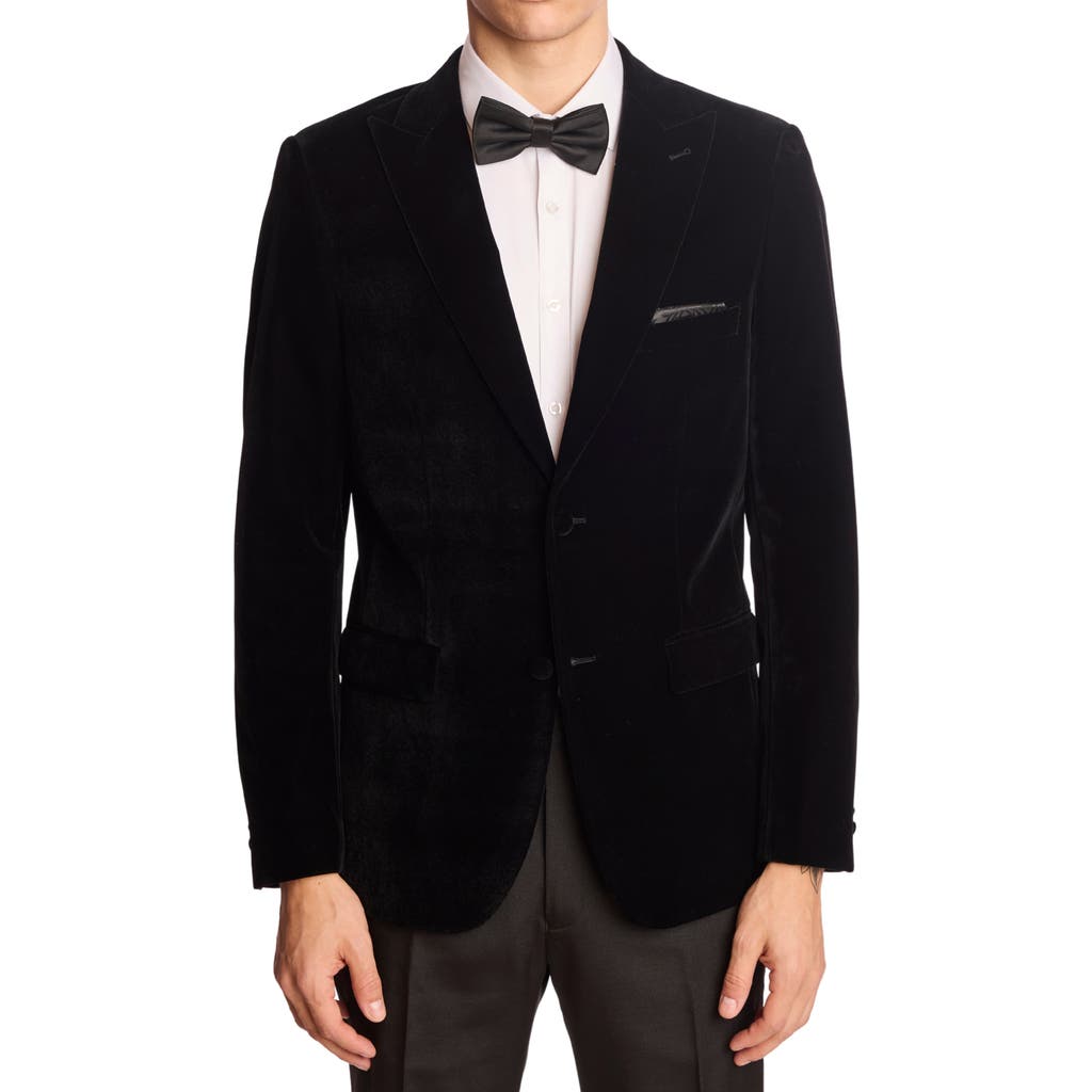 Paisley & Gray Kyle Slim Fit Velvet Dinner Jacket In Black