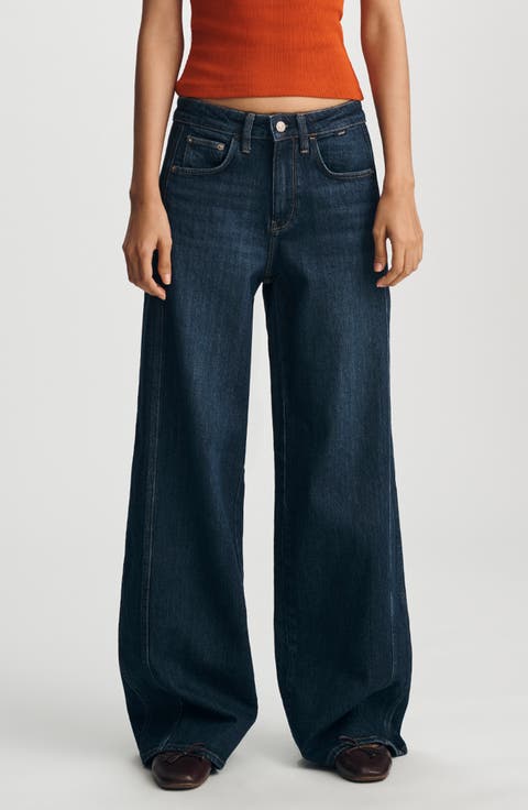 Siena Forward High Waist Side Seam Wide Leg Jeans