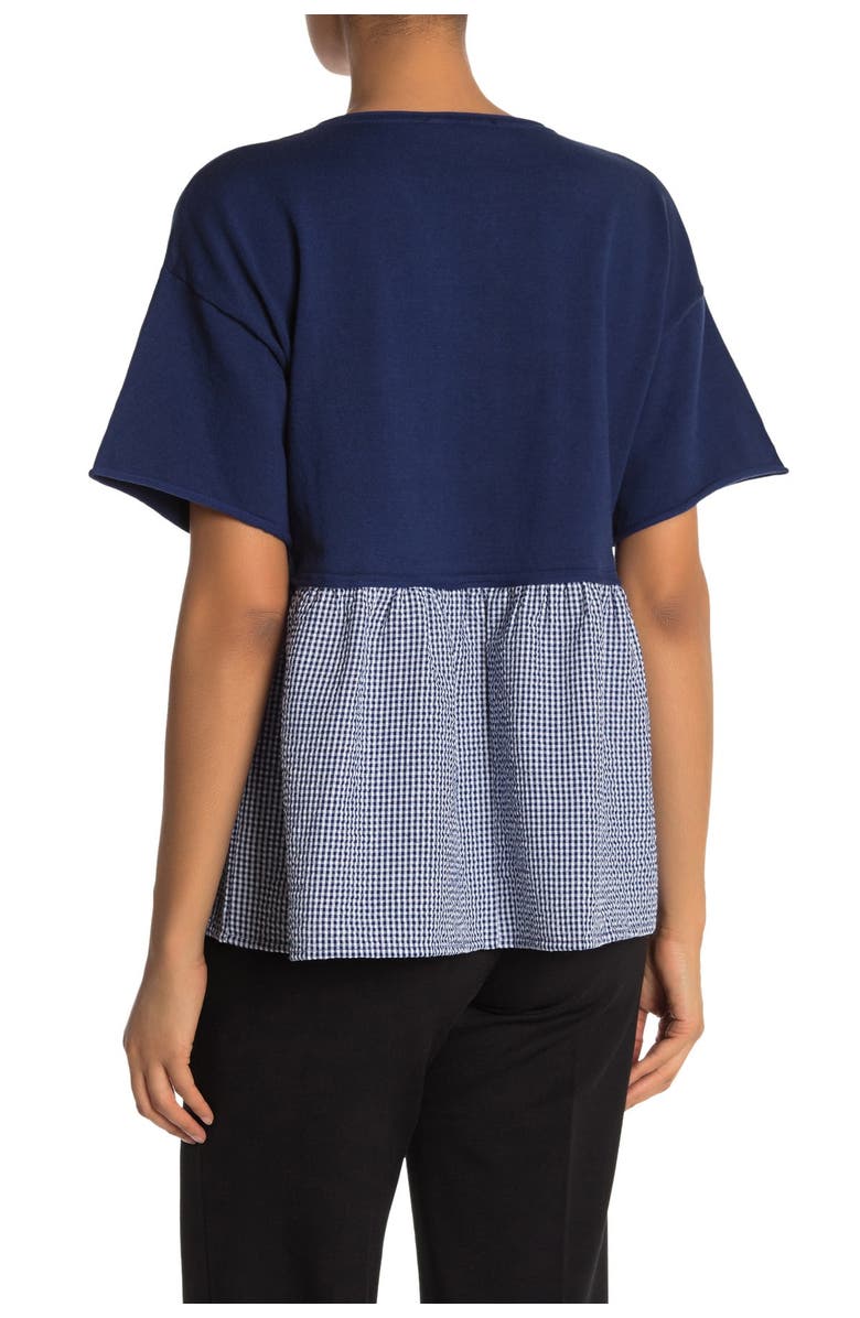 Vertigo Paris Gingham Peplum Hem Top, Alternate, color, 