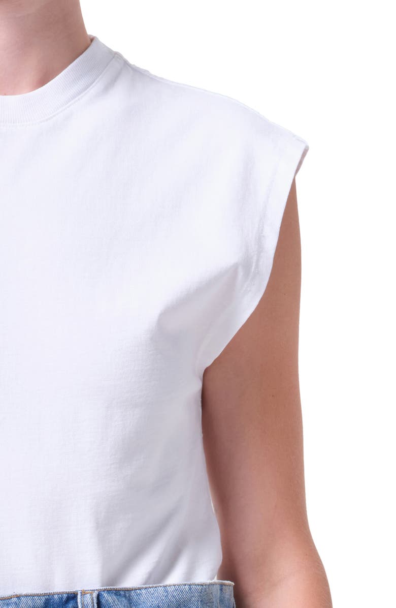 AGOLDE Corrine Asymmetric Tee, Alternate, color, White