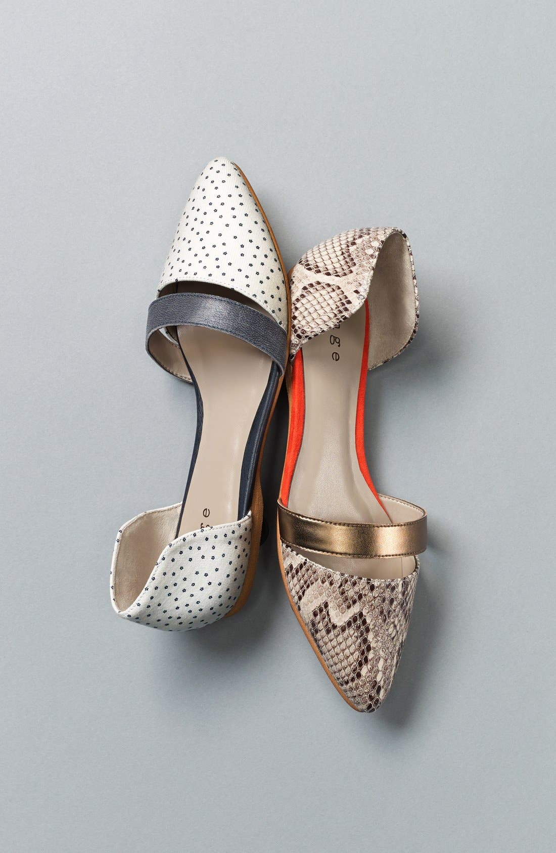'Bandina' d'Orsay Flat, Alternate, color, WHITE / NAVY