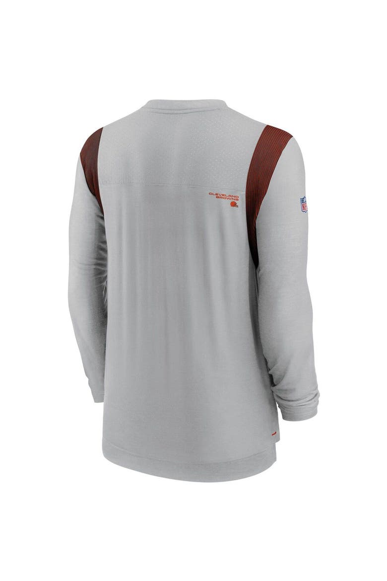 Men's Nike Gray Cleveland Browns Sideline Player UV Performance Long Sleeve T-Shirt, Alternate, color, Gray