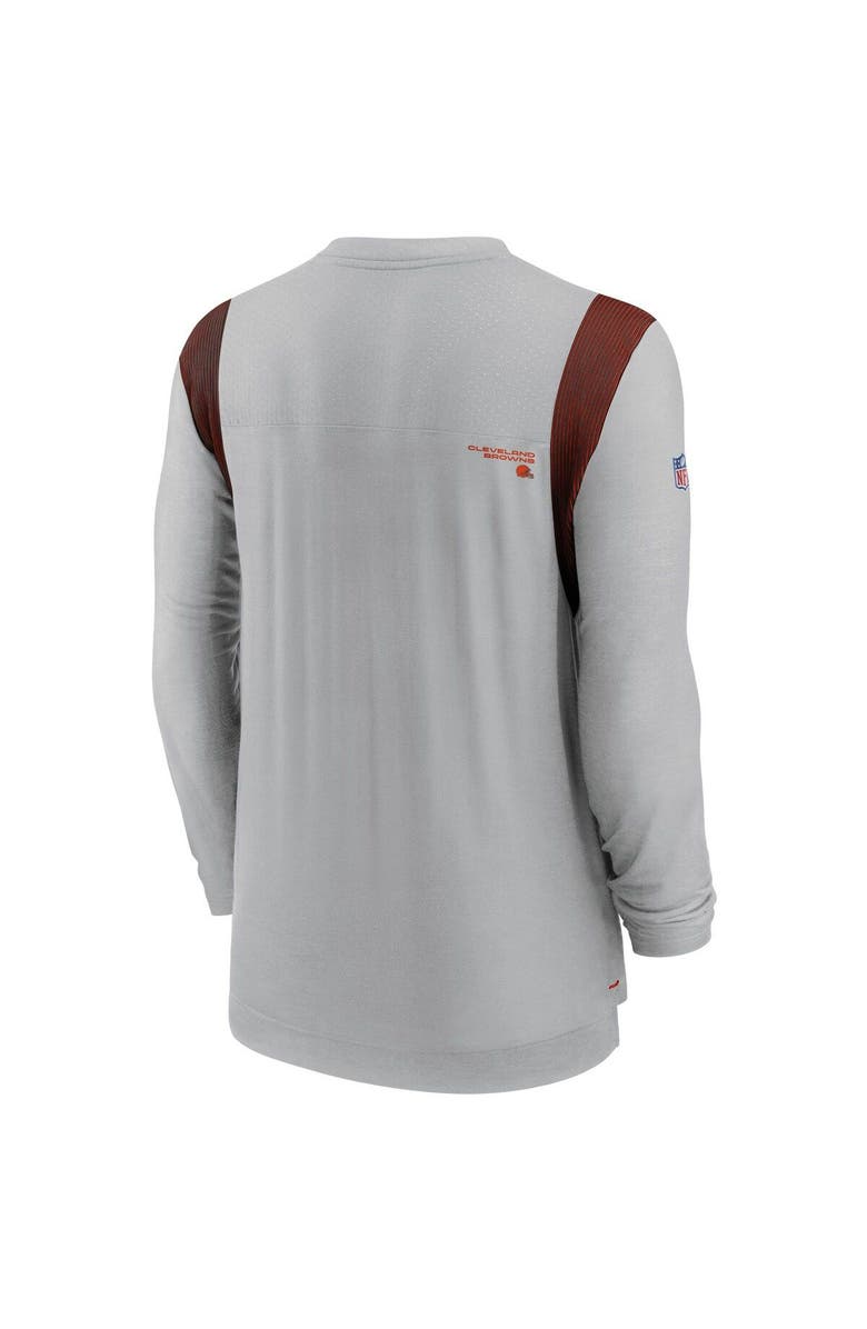 Nike Men's Nike Gray Cleveland Browns Sideline Player UV Performance Long Sleeve T-Shirt, Alternate, color, 