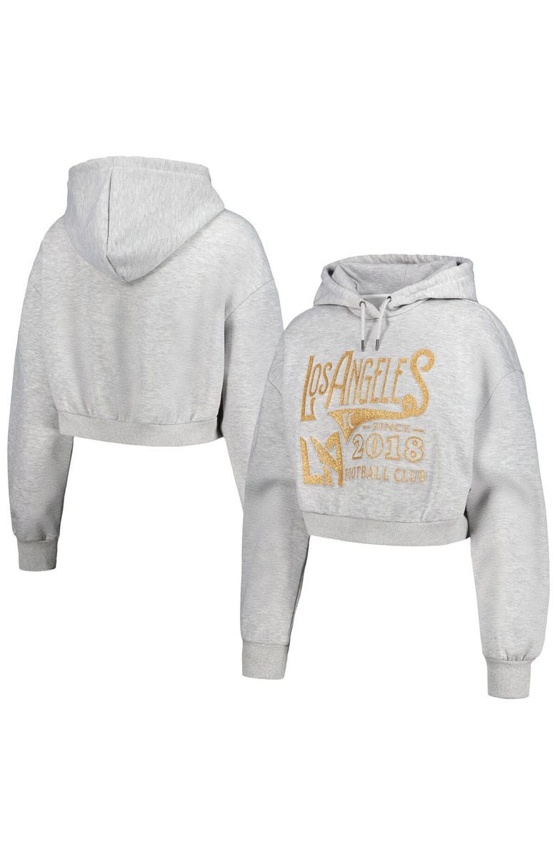 THE WILD COLLECTIVE Women's The Wild Collective Heather Gray LAFC Cropped Pullover Hoodie, Main, color, Heather Gray
