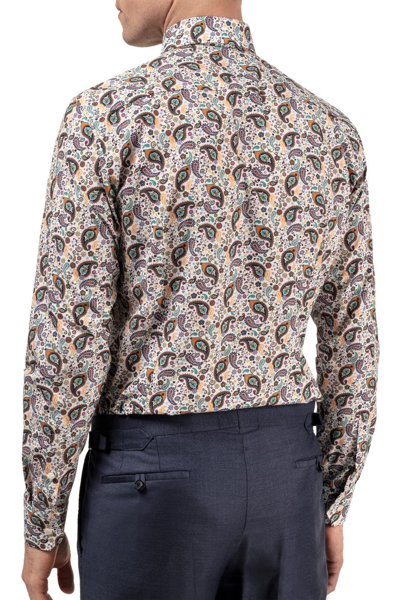 Slim Fit Paisley Dress Shirt, Alternate, color, GREEN