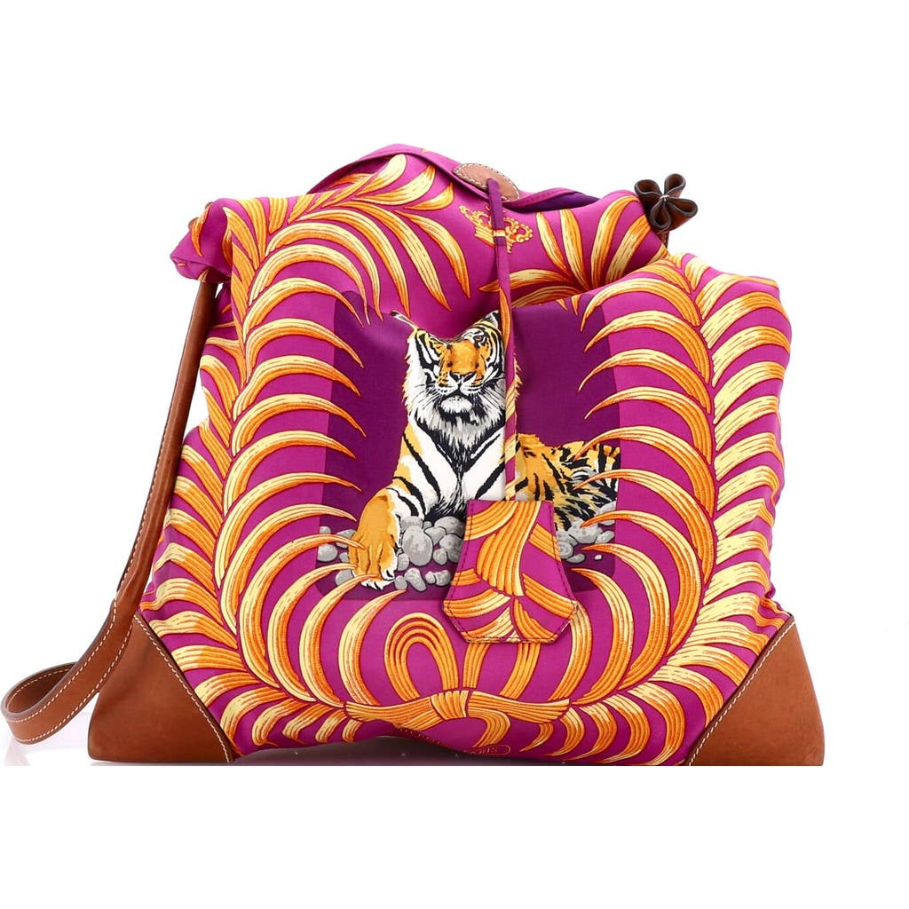 Pre-owned Hermes  Hermes Silky City Bag Printed Silk And Leather Pm In Multi