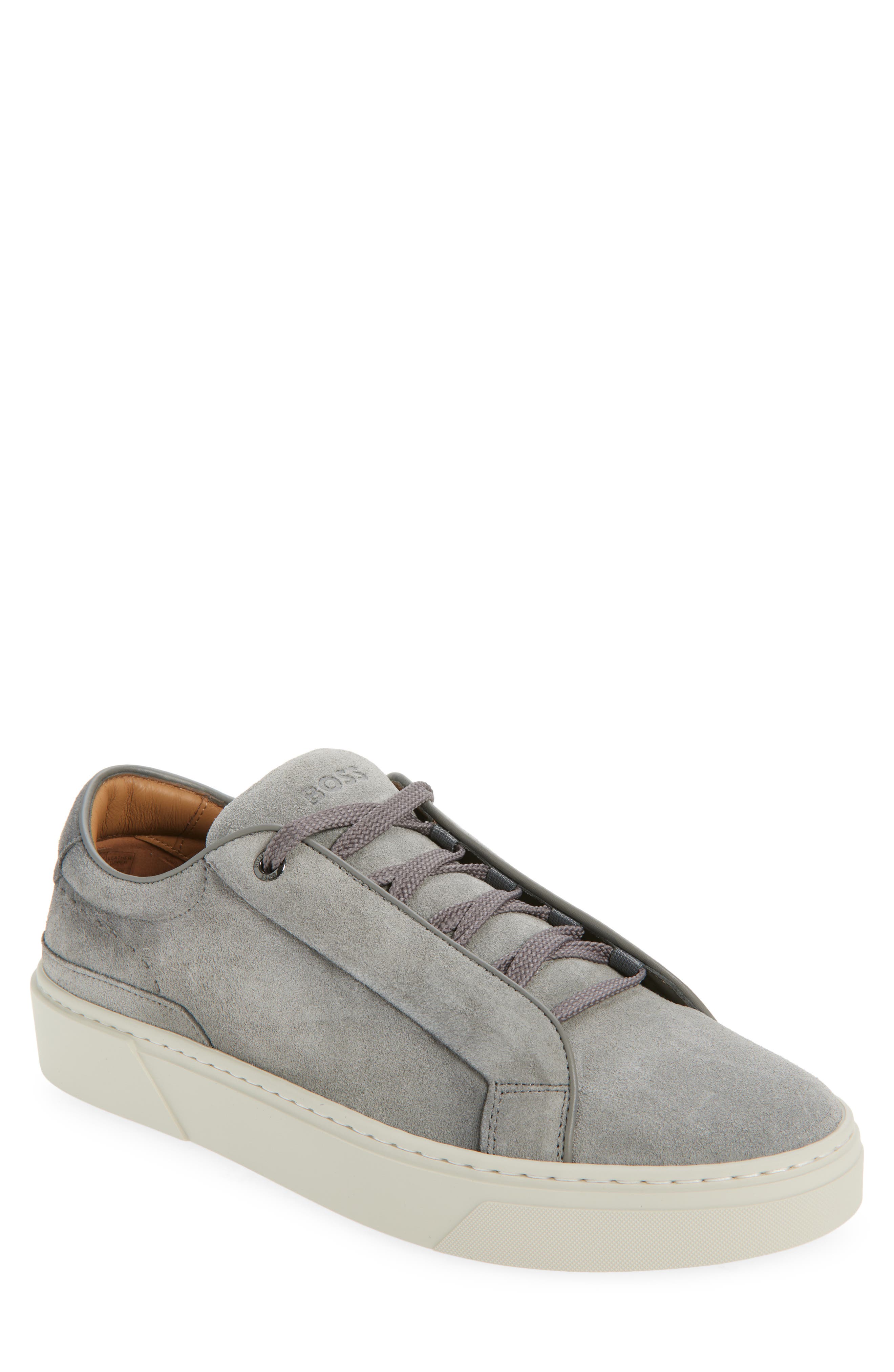 BOSS Gary Tennis Sneaker, Main, color, Medium Grey
