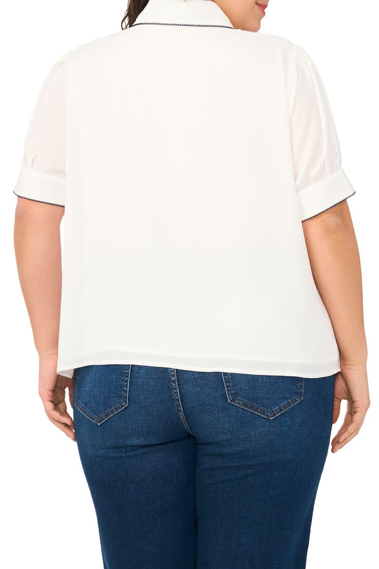 Georgette Button-Up Top, Alternate, color, NEW IVORY