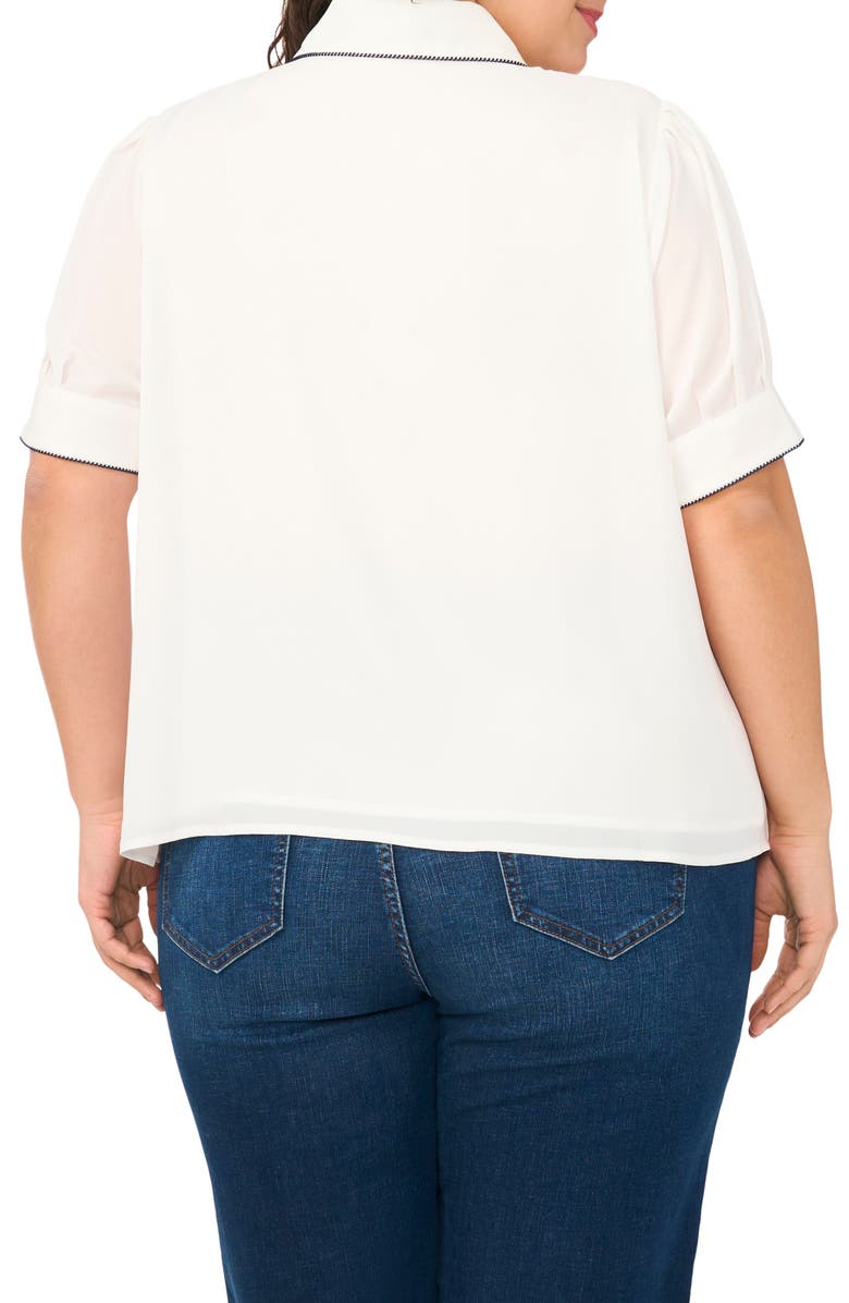 CeCe Georgette Button-Up Top, Alternate, color, New Ivory