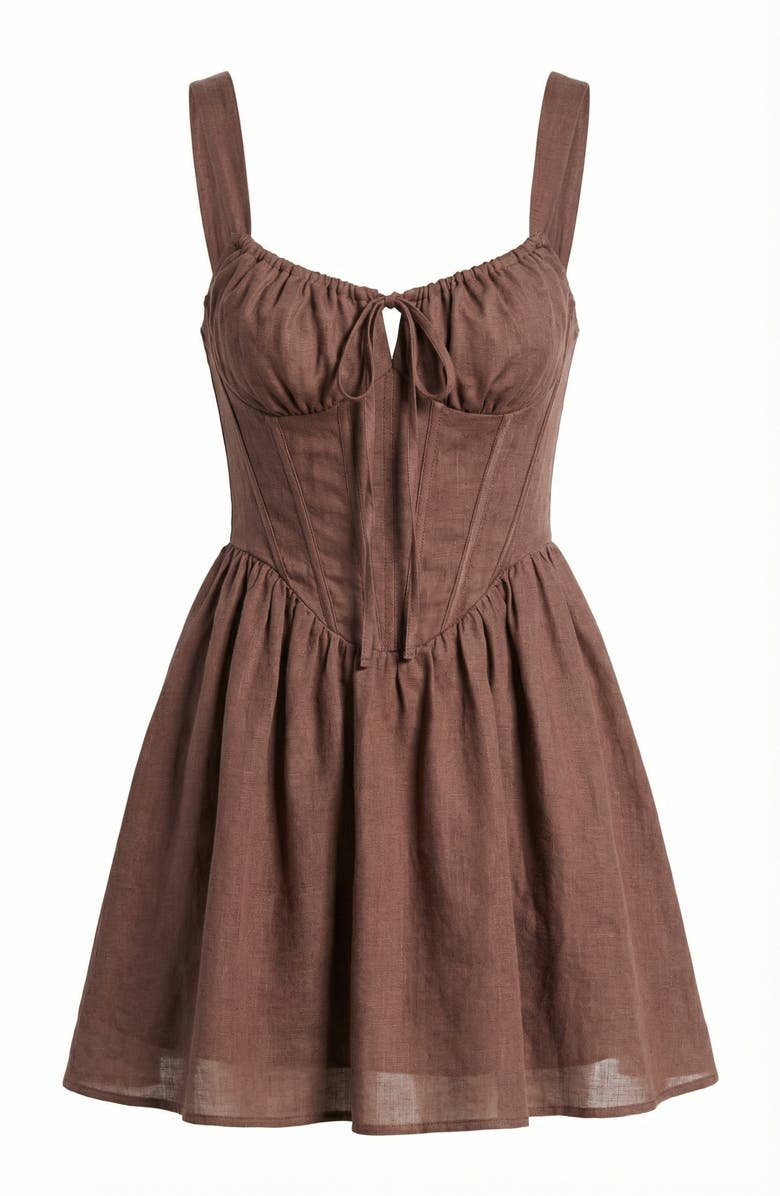 Modenaire Sweetheart Corset Bodice Gathered Bust Flared Skirt Mini Dress, Alternate, color, 