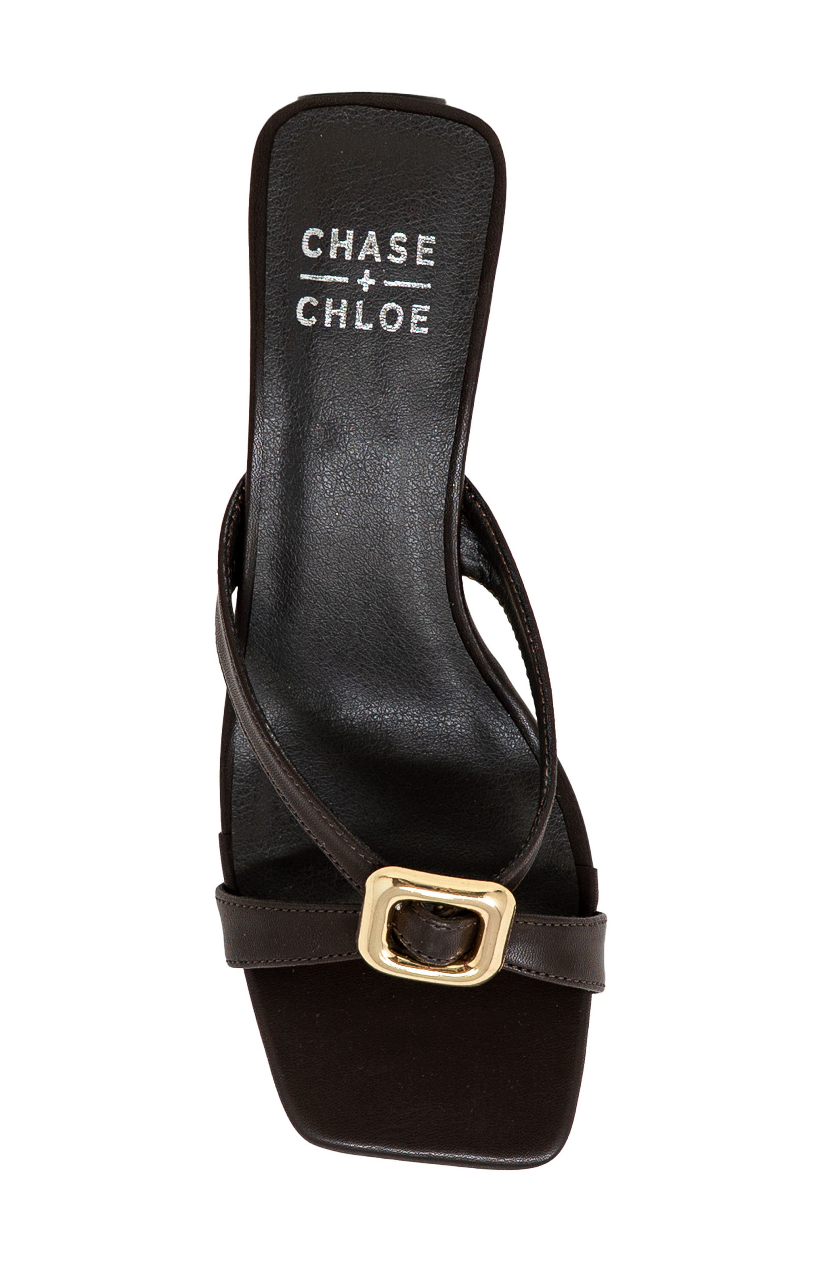 Square Toe Slide Sandal, Alternate, color, BROWN PU