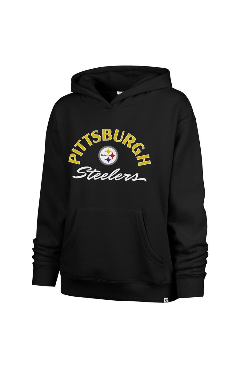 '47 Women's '47 Black Pittsburgh Steelers Plus Size Whirlwind Naomi Hoodie, Alternate, color, Black