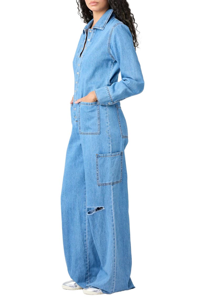Deanna Wide-leg Distressed Jumpsuit, Alternate, color, Union Sq.