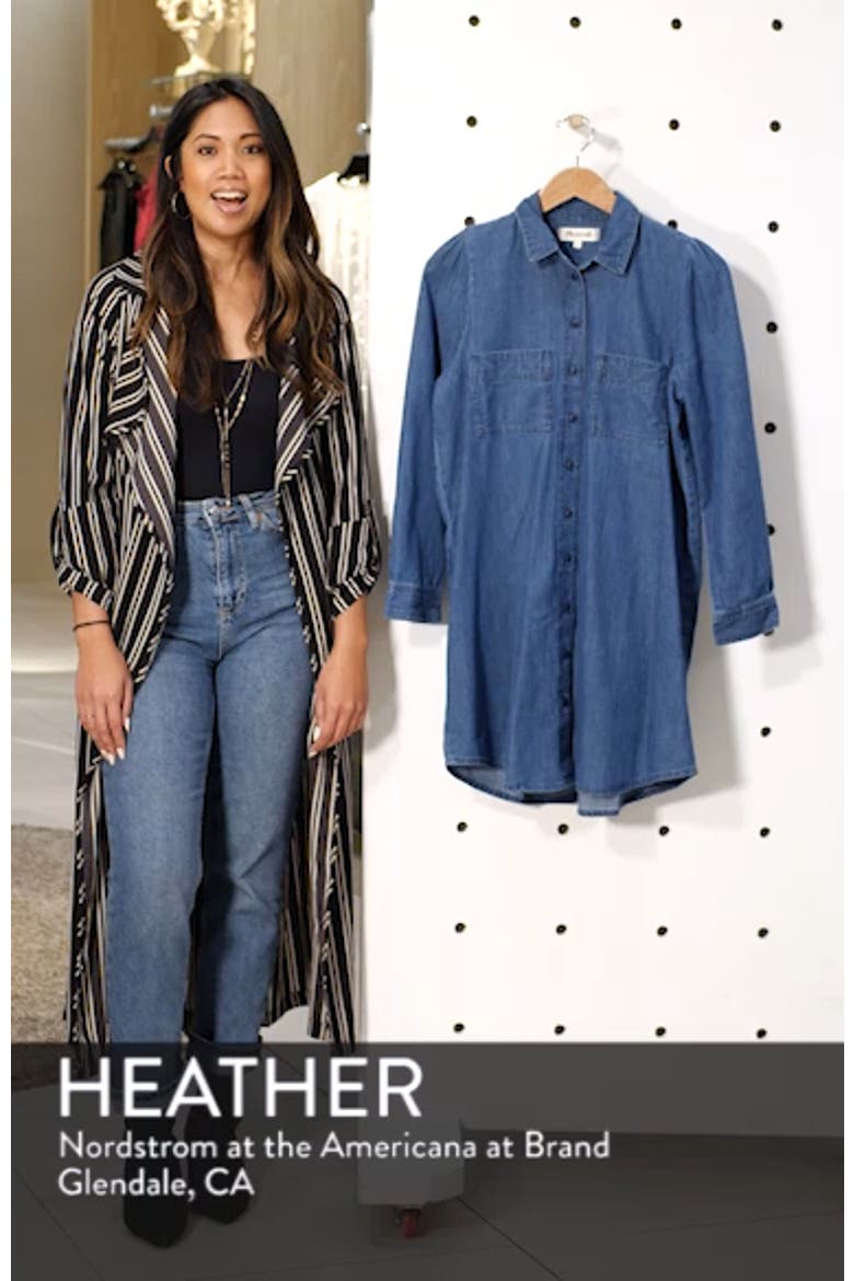 Puff Sleeve Denim Shirtdress video