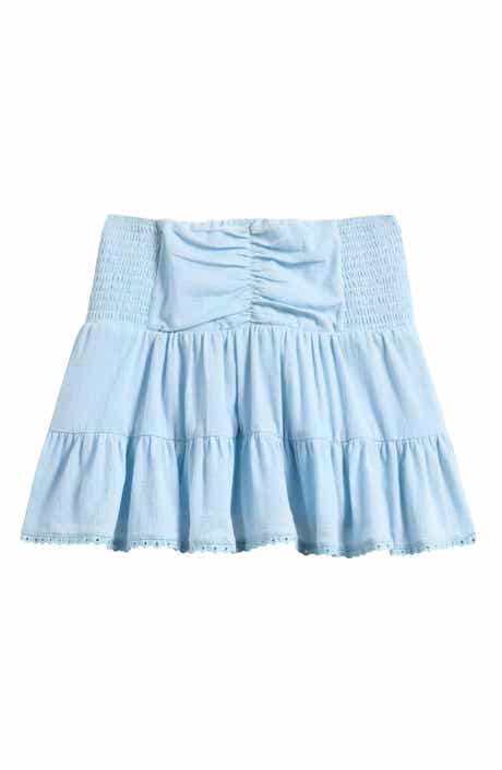 Kids' Smocked Waist Cotton Peasant Skirt
