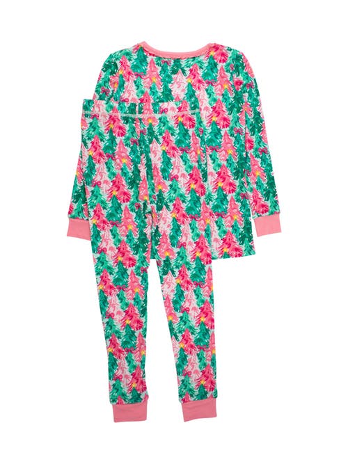 Rufflebutts Girls Softsnooze Ruffle Long Sleeve Pajama Set In Multi