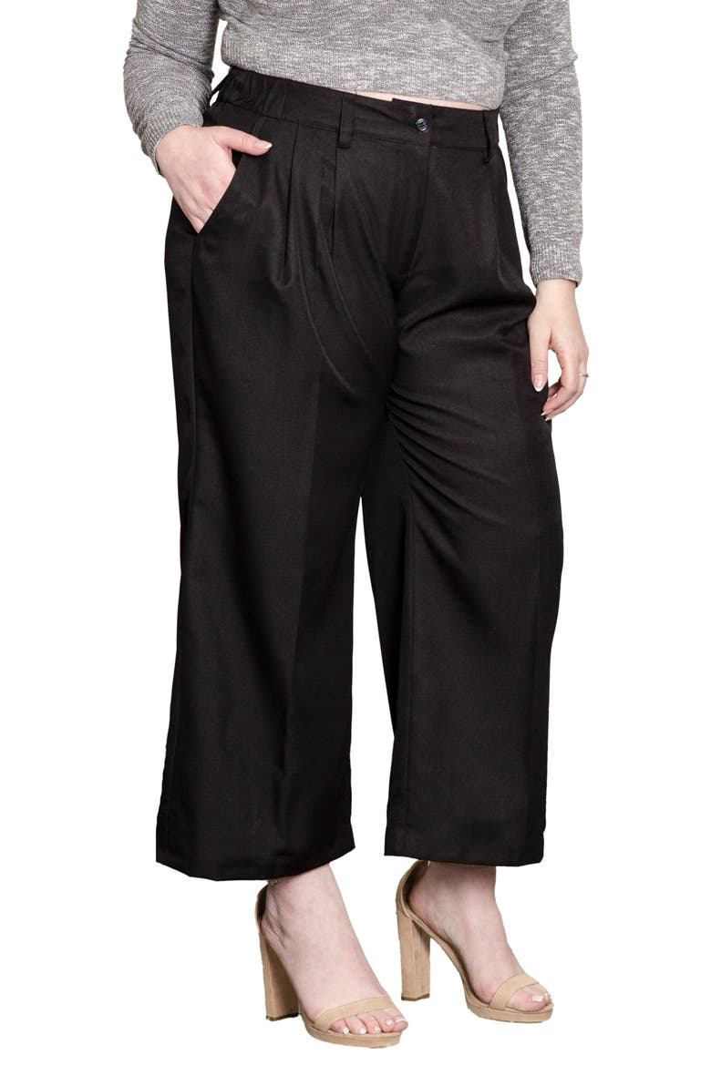 Crop Wide Leg Pants, Alternate, color, BLACK
