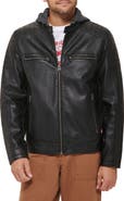 Levi's® Faux Leather Hooded Moto Racer Jacket