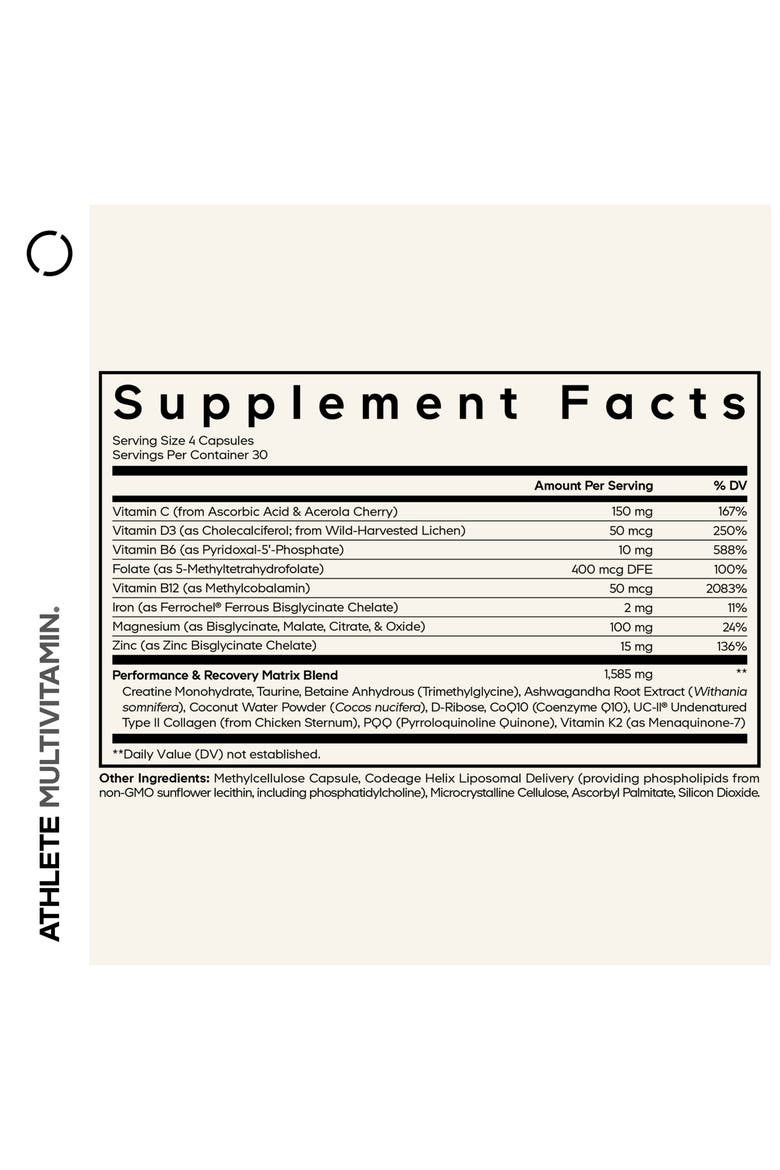 Athlete Multivitamin Platinum, Alternate, color, White