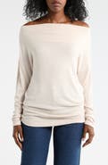 Renee C Brushed Knit Boat Neck Top