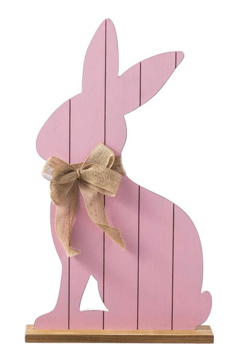 Glitzhome Easter Wooden Pink Bunny Porch Decor, Alternate, color, Pink