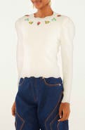 FARM Rio Flower Embroidered Sweater