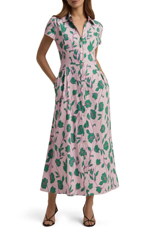 Shop Favorite Daughter Sunday Best Linen Blend Shirtdress In Wisteria Field Flower