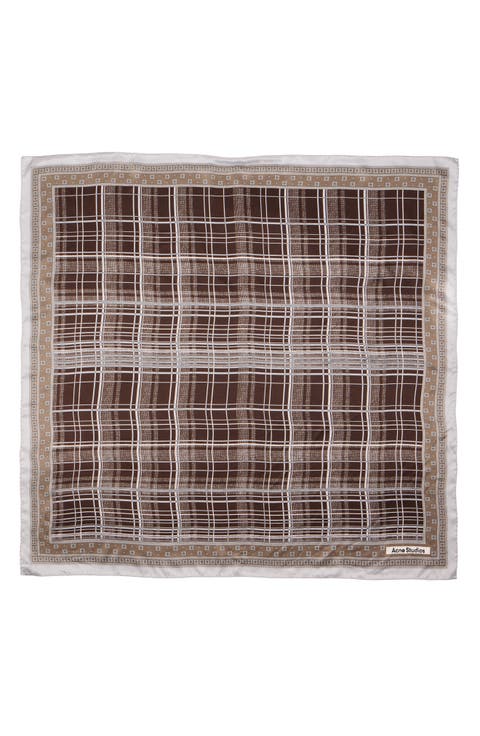 Volta Check Organic Silk Square Scarf