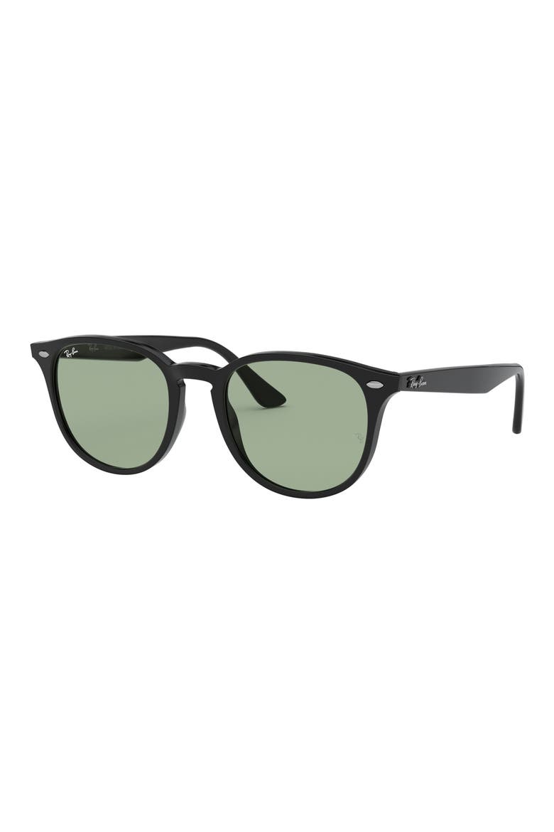 50mm Phantos Sunglasses, Alternate, color, BLACK / LIGHT GREEN