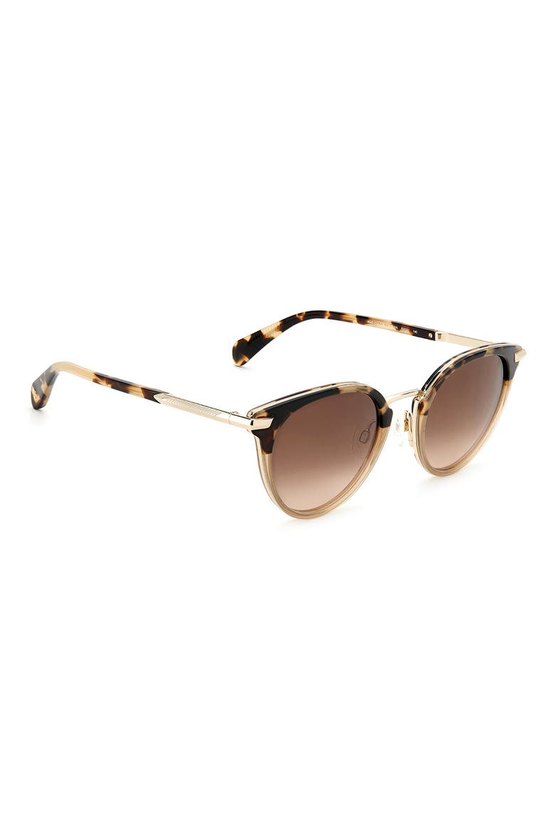 53mm Round Sunglasses, Alternate, color, HAVANA HONEY / BROWN GRADIENT